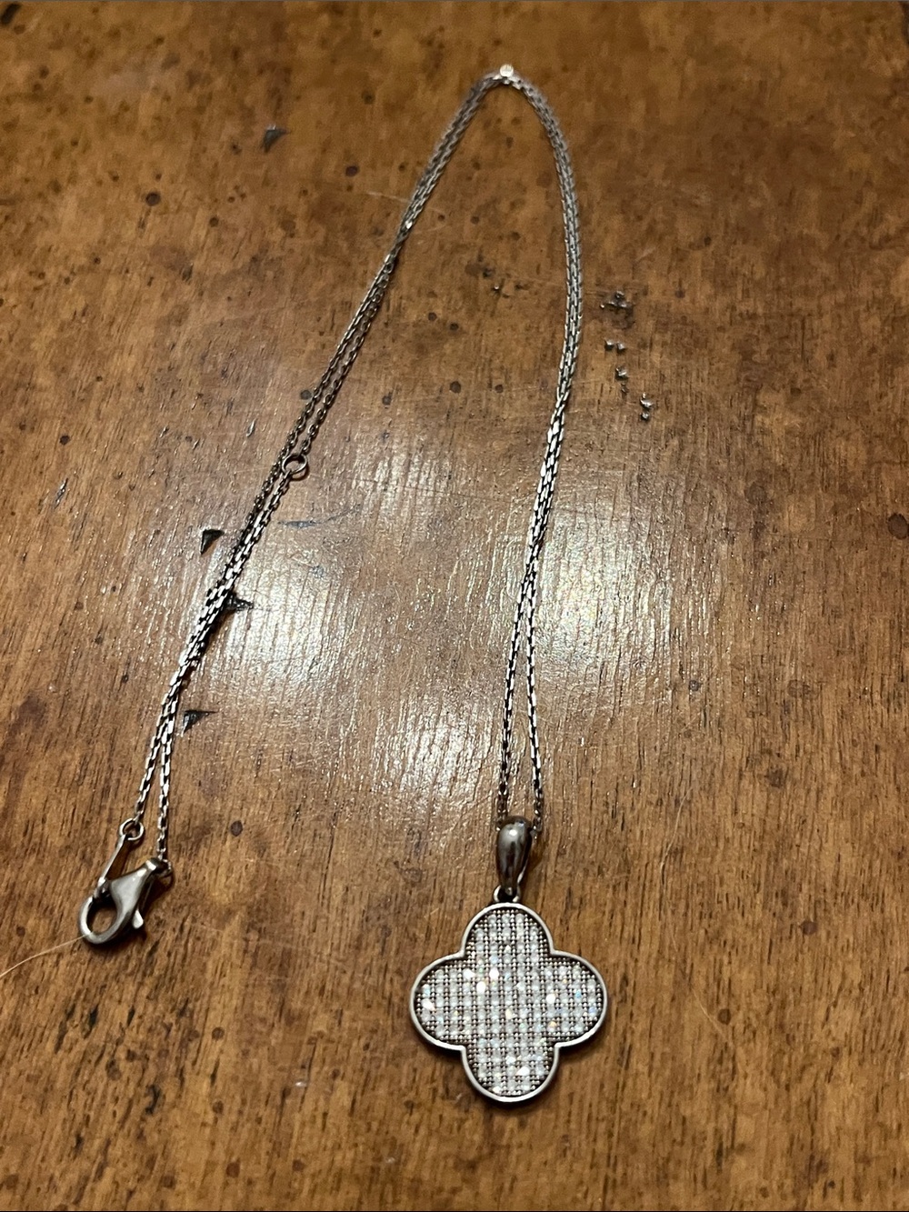 Sterling Silver 4 Leaf Clover CZ Necklace